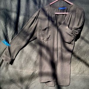 APT 9 black sheer blouse